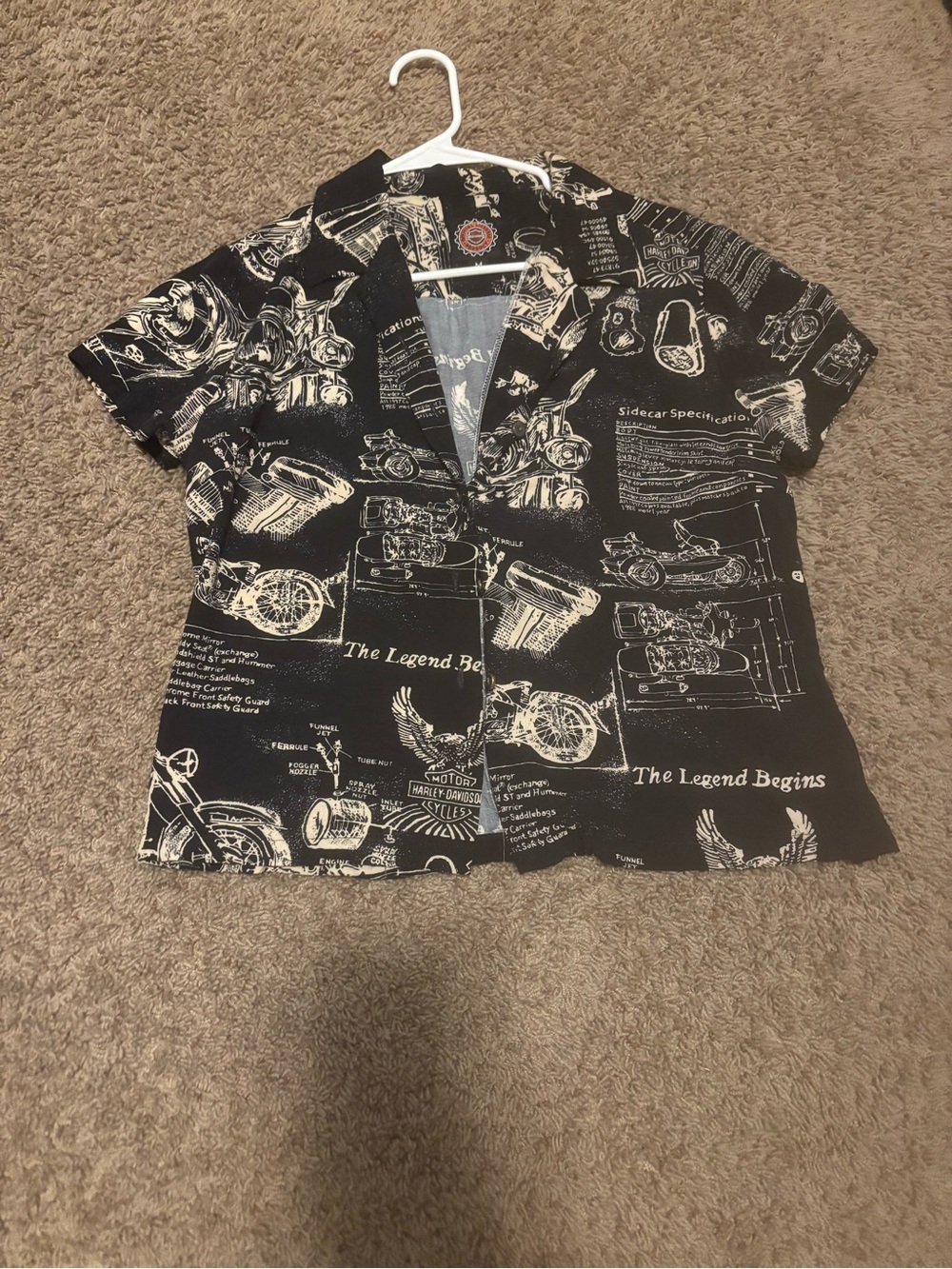 Black Graphic Short-Sleeve Button Shirt - Harley-Davidson